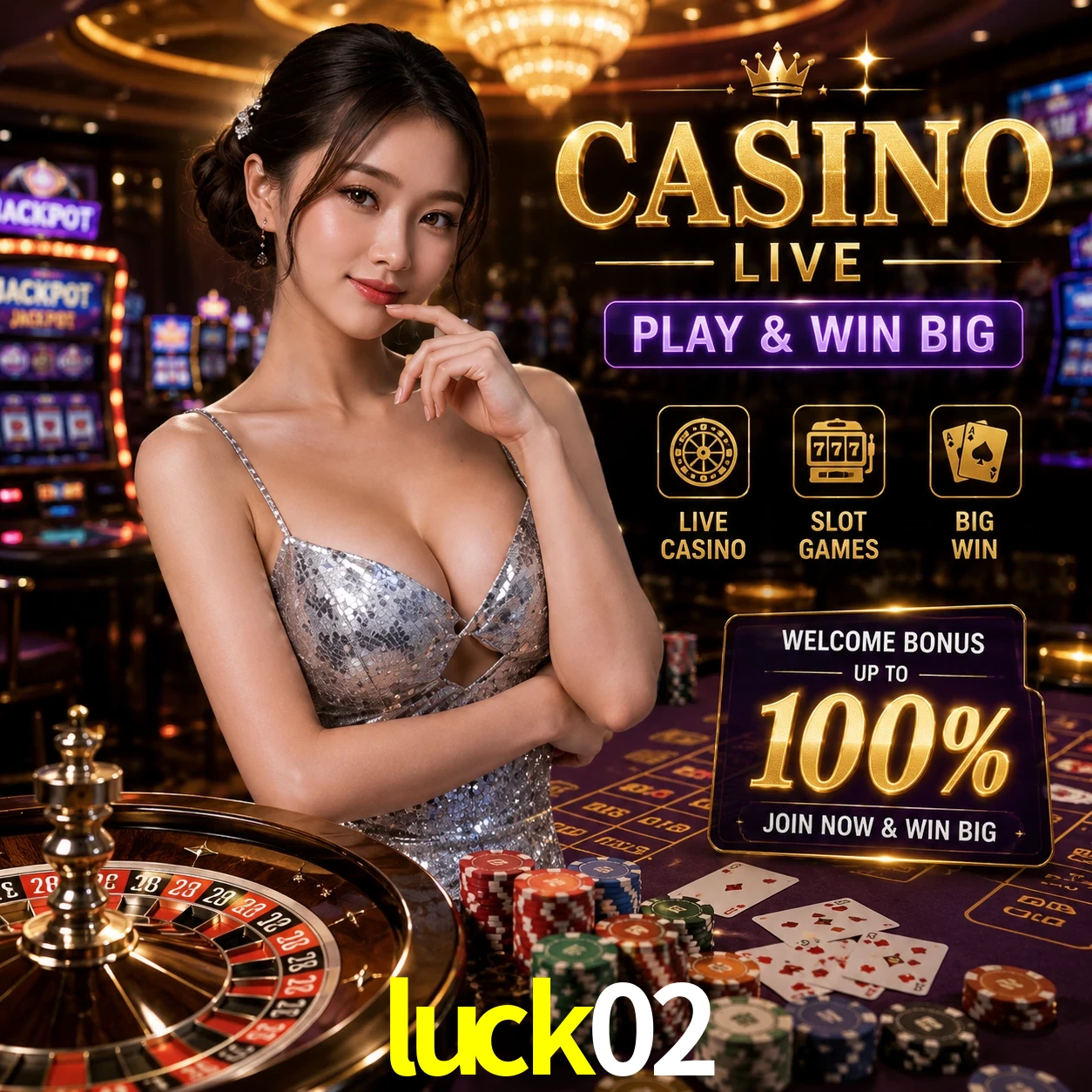 Aplicativo móvel luck02 para iOS e Android